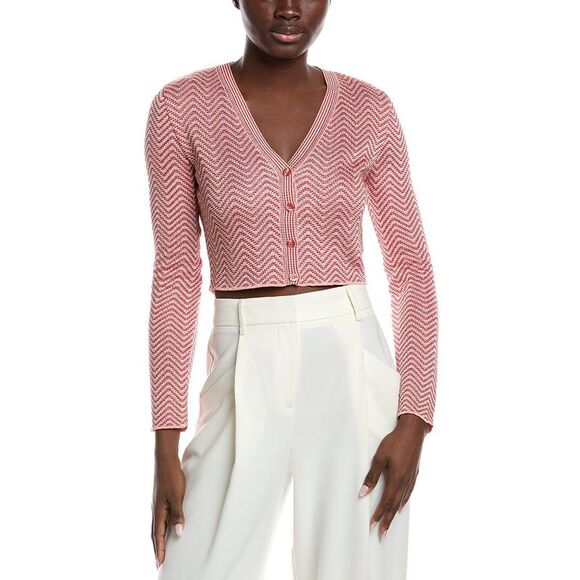 M Missoni WomensTextured Cardigan Red